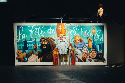 Bannière illustrée de la fête de Saint Nicolas